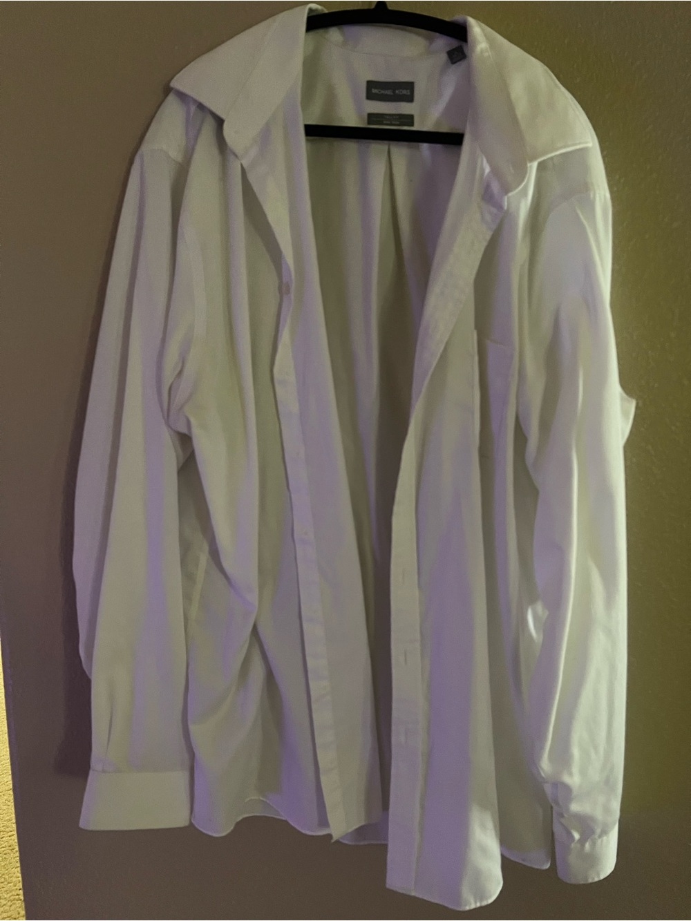 Michael Kors Men's White Dress Shirt - Classic Spread Collar